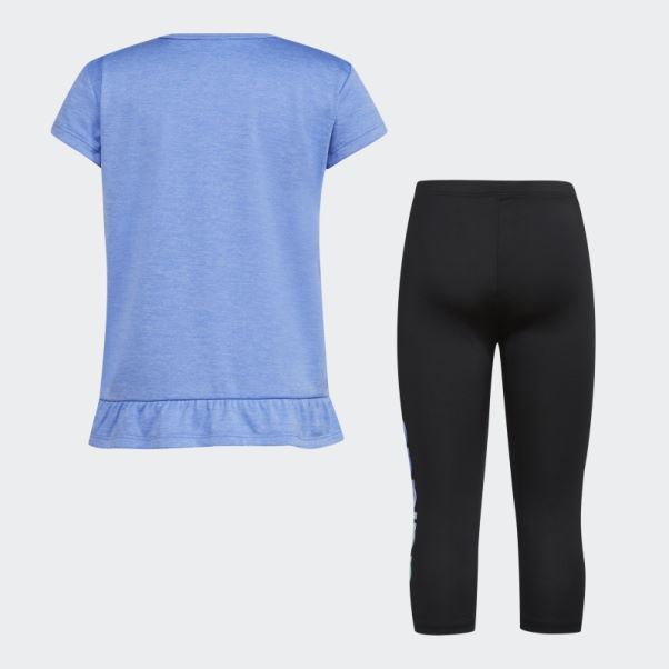 Ensemble Moulant Adidas Mel Tee Capri Bleu