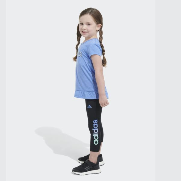 Ensemble Moulant Adidas Mel Tee Capri Bleu
