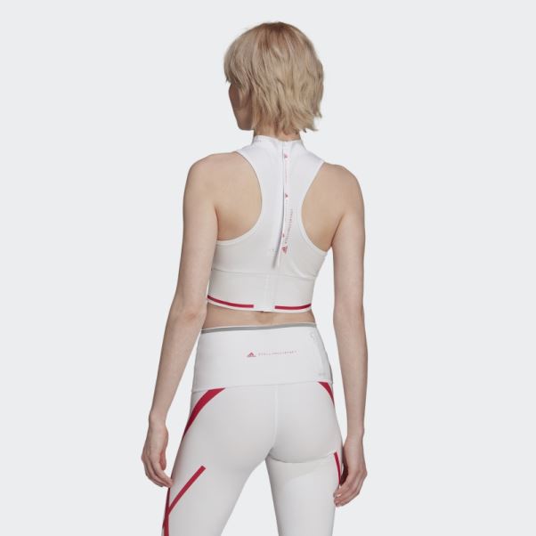 Adidas By Stella Mccartney Truepace Heat.rdy Running Crop Top Blanc Fashion