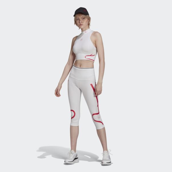 Adidas By Stella Mccartney Truepace Heat.rdy Running Crop Top Blanc Fashion