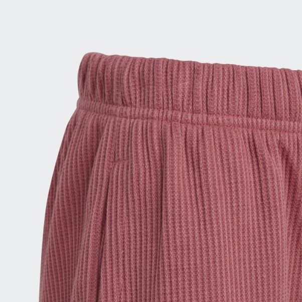 Short Ample En Maille Gaufrée Rose Lounge Adidas