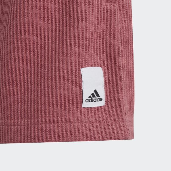 Short Ample En Maille Gaufrée Rose Lounge Adidas