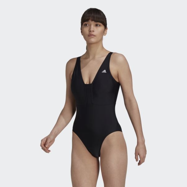 Maillot De Bain Iconisea 3 Bandes Noir Adidas