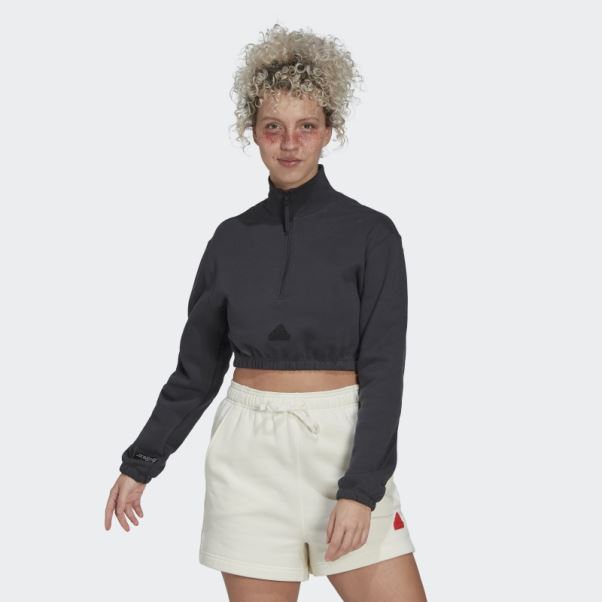 Adidas Sweat Court Demi-zip Blanc