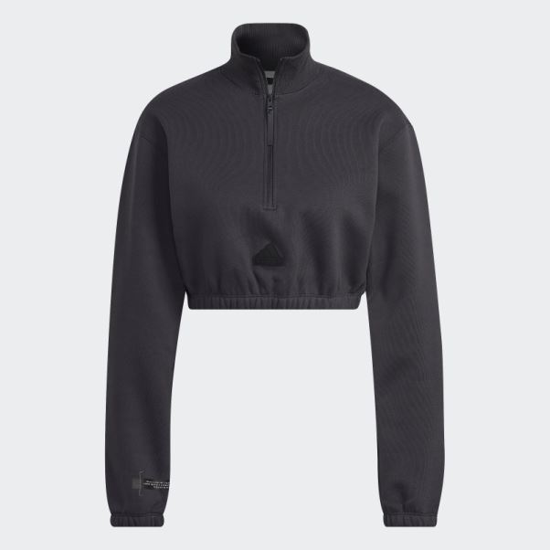 Adidas Sweat Court Demi-zip Blanc