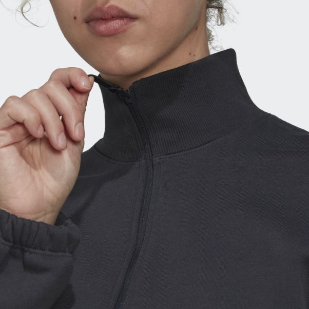 Adidas Sweat Court Demi-zip Blanc