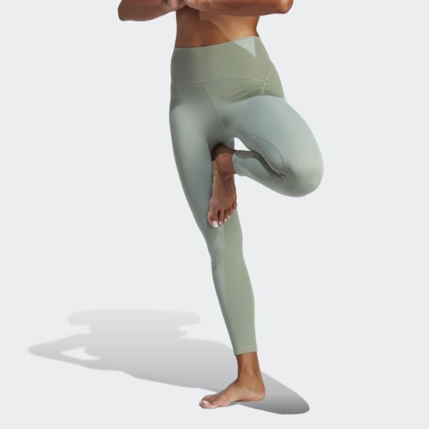 Legging Yoga Studio Luxe 7/8 Adidas Argent Vert