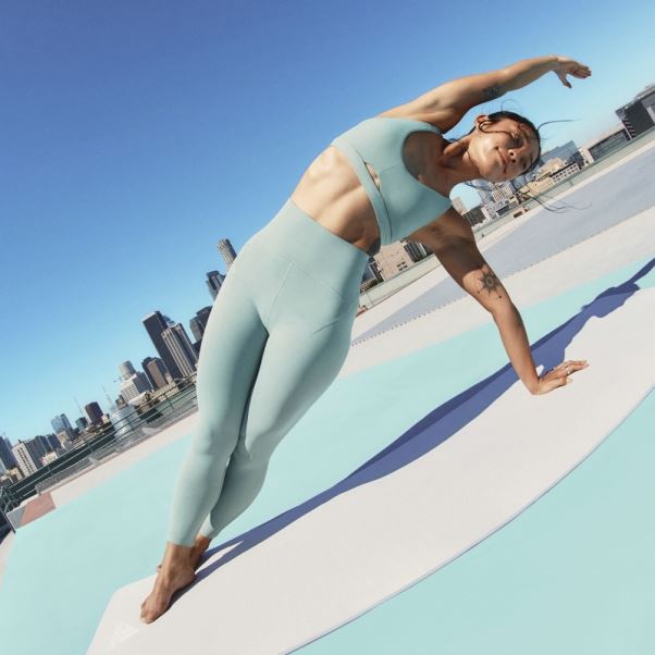 Legging Yoga Studio Luxe 7/8 Adidas Argent Vert