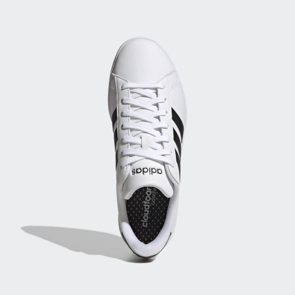 Chaussures Adidas Grand Court Cloudfoam Confort Blanc