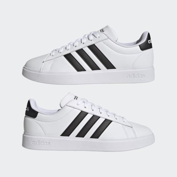 Chaussures Adidas Grand Court Cloudfoam Confort Blanc