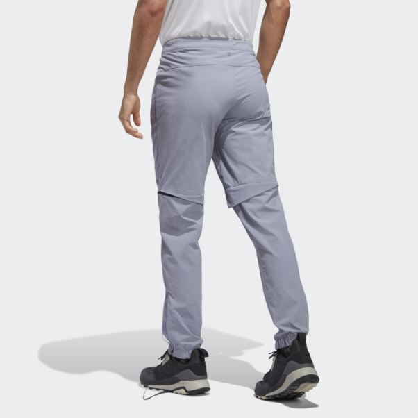 Adidas Terrex Utilitas Randonnée Zip-off Bas De Survêtement Argent Violet