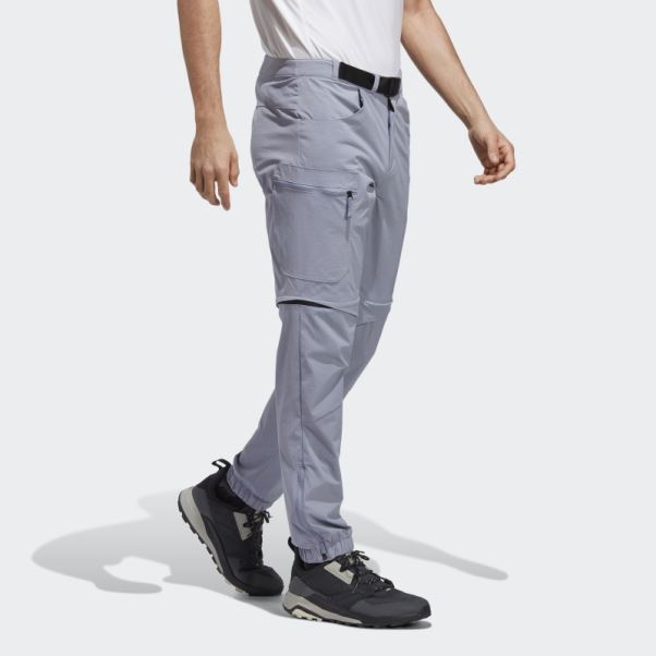 Adidas Terrex Utilitas Randonnée Zip-off Bas De Survêtement Argent Violet