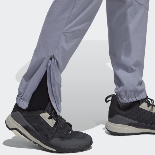 Adidas Terrex Utilitas Randonnée Zip-off Bas De Survêtement Argent Violet