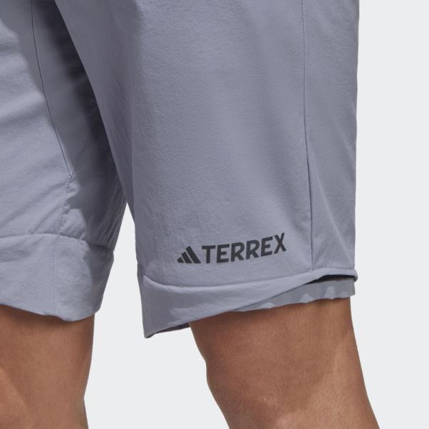 Adidas Terrex Utilitas Randonnée Zip-off Bas De Survêtement Argent Violet