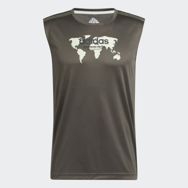 Débardeur Adidas World Wide Hoops Gris (non Genré)
