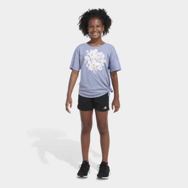 Tee-shirt Ample Noué Sur Le Devant Adidas Argent Violet