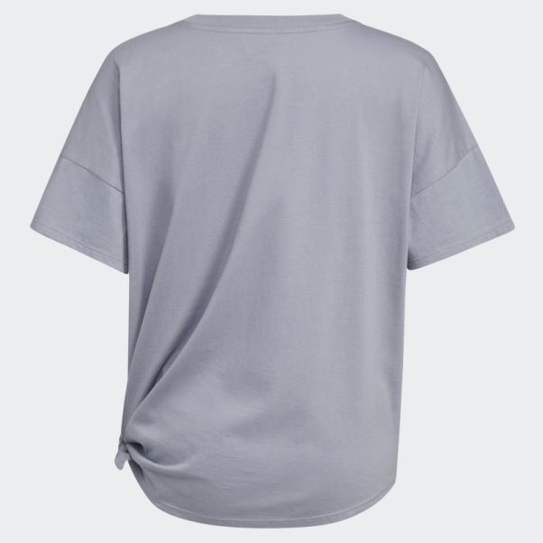 Tee-shirt Ample Noué Sur Le Devant Adidas Argent Violet
