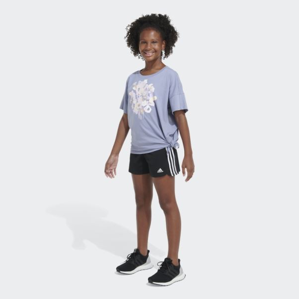 Tee-shirt Ample Noué Sur Le Devant Adidas Argent Violet