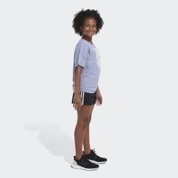 Tee-shirt Ample Noué Sur Le Devant Adidas Argent Violet