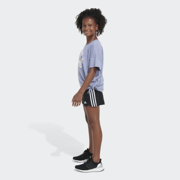 Tee-shirt Ample Noué Sur Le Devant Adidas Argent Violet