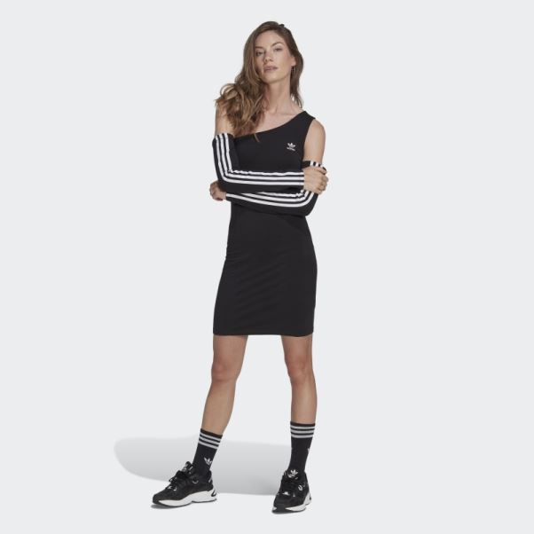 Robe Noire à Manches Longues Et Découpes Adidas