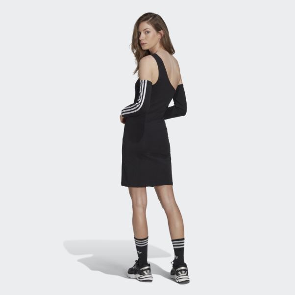 Robe Noire à Manches Longues Et Découpes Adidas