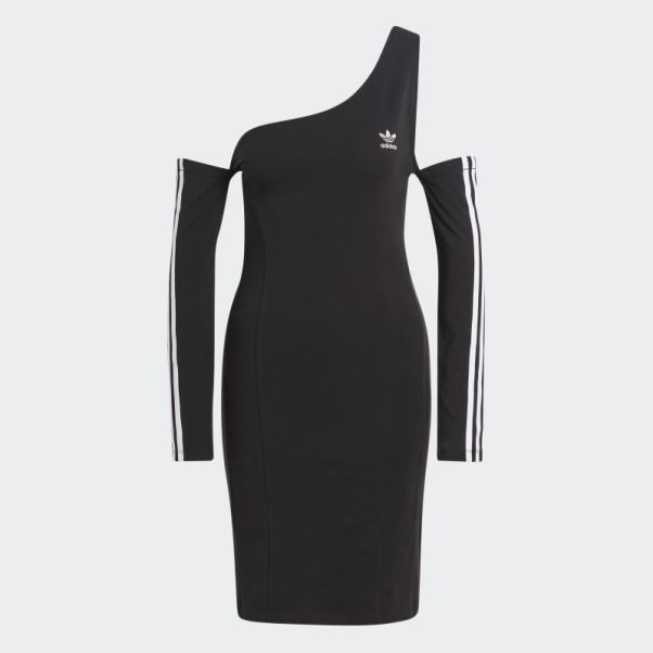 Robe Noire à Manches Longues Et Découpes Adidas