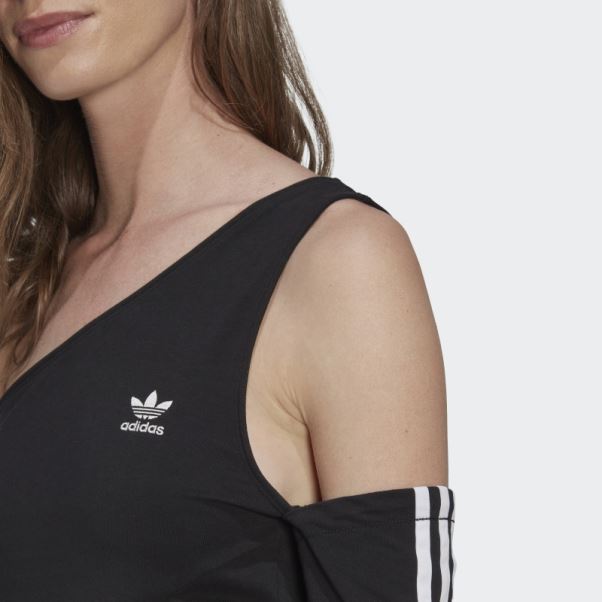 Robe Noire à Manches Longues Et Découpes Adidas