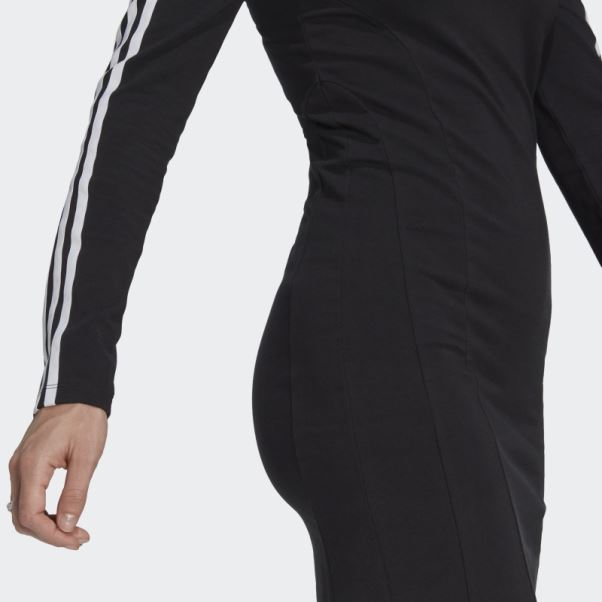 Robe Noire à Manches Longues Et Découpes Adidas