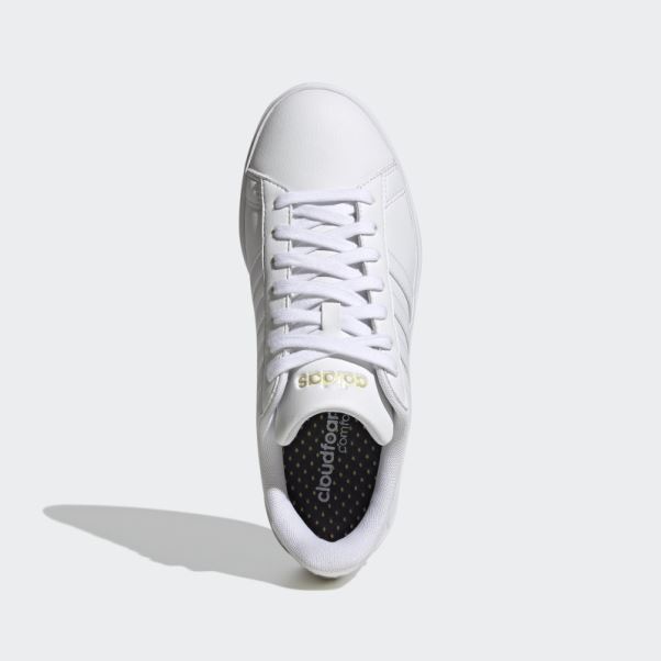 Adidas Grand Court Cloudfoam Lifestyle Court Confort Chaussures Or Métallique