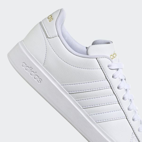Adidas Grand Court Cloudfoam Lifestyle Court Confort Chaussures Or Métallique