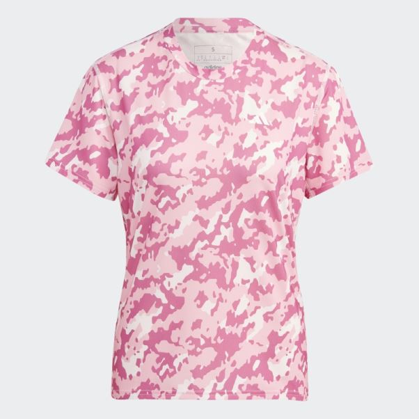 T-shirt De Running Camo Own The Run Adidas Rose