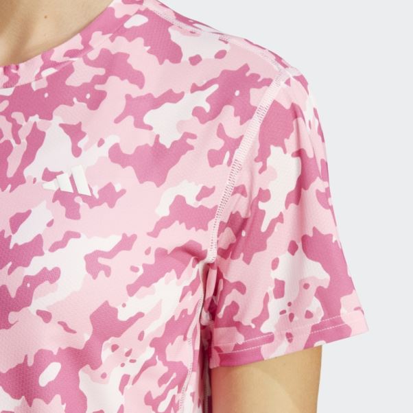 T-shirt De Running Camo Own The Run Adidas Rose