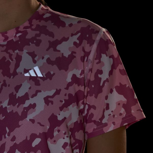 T-shirt De Running Camo Own The Run Adidas Rose