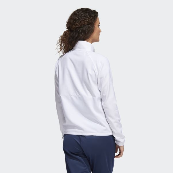 Pull Adidas Blanc Gaufré 1/4 Pressions