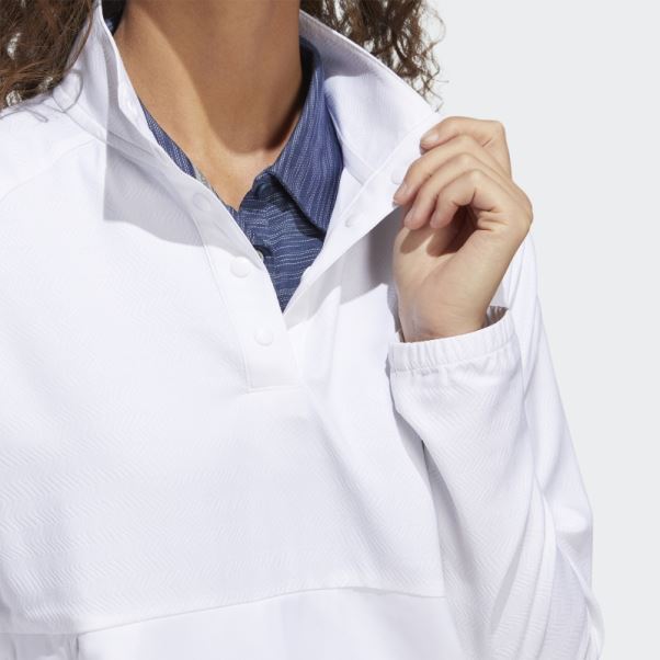 Pull Adidas Blanc Gaufré 1/4 Pressions