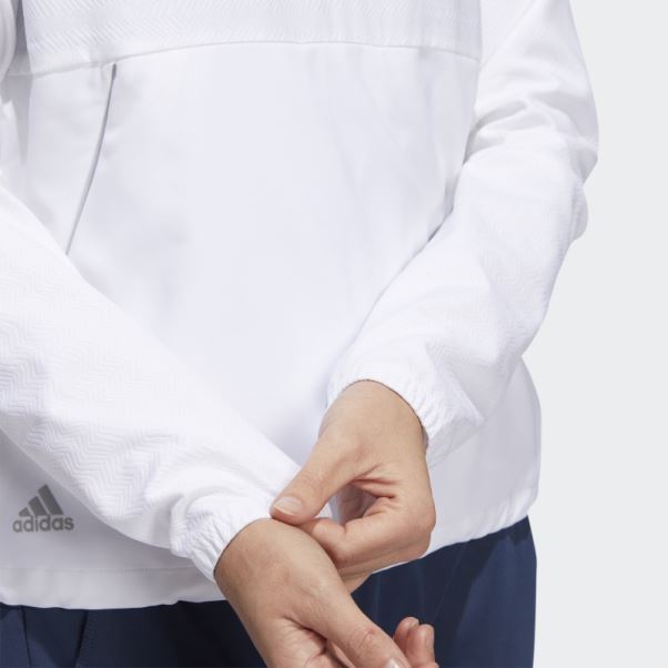 Pull Adidas Blanc Gaufré 1/4 Pressions