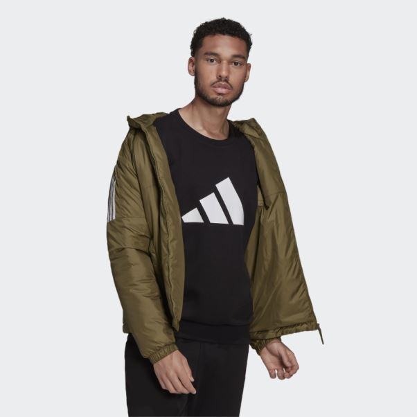 Veste à Capuche Isolée Adidas Essentials Olive