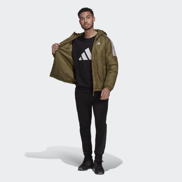 Veste à Capuche Isolée Adidas Essentials Olive