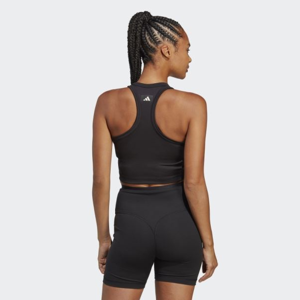 Adidas Sports Club Crop Débardeur Graphique Noir