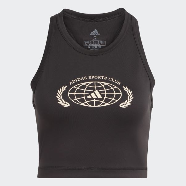 Adidas Sports Club Crop Débardeur Graphique Noir