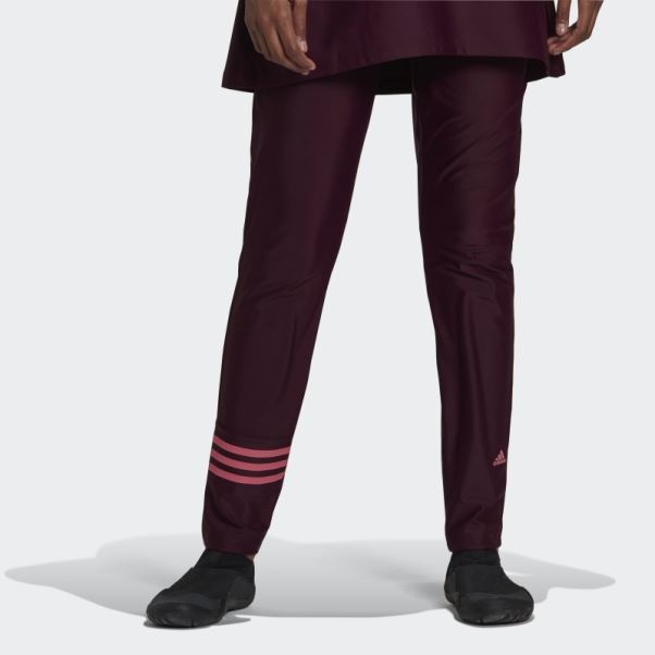 Pantalon De Bain 3 Bandes Adidas Bordeaux