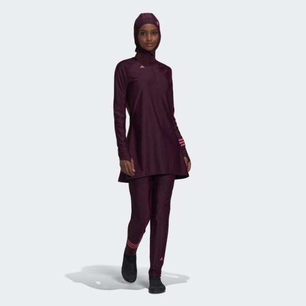 Pantalon De Bain 3 Bandes Adidas Bordeaux