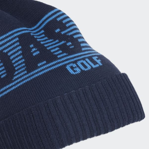 Adidas Golf Bonnet Pompon Bleu Marine