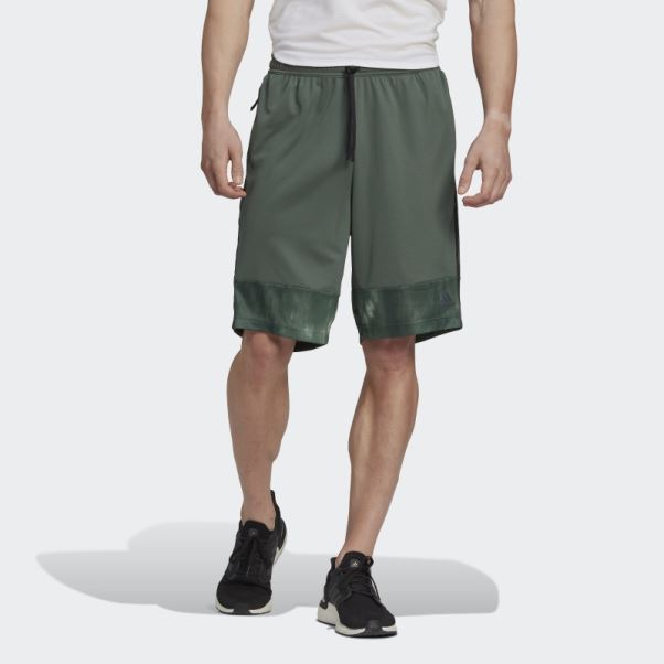 Vert Oxyde Adidas Aeroready Workout Short D'entraînement à Imprimé Craie