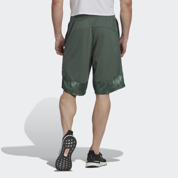 Vert Oxyde Adidas Aeroready Workout Short D'entraînement à Imprimé Craie