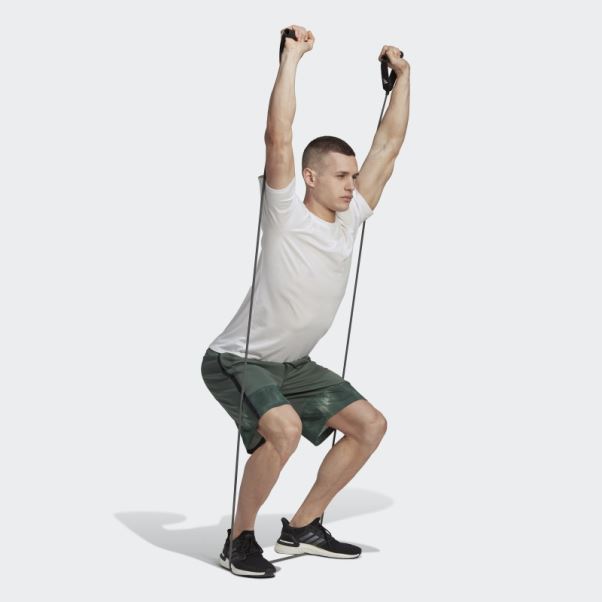 Vert Oxyde Adidas Aeroready Workout Short D'entraînement à Imprimé Craie