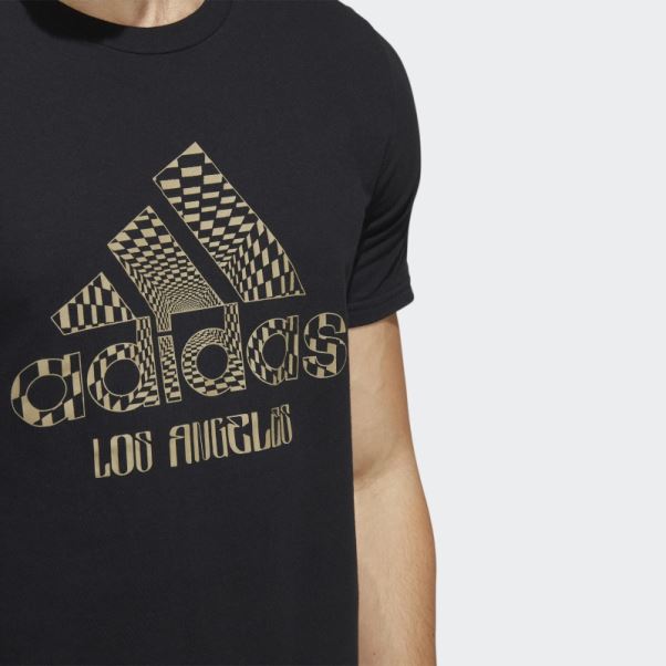 Adidas Los Angeles Logo T-shirt Graphique à Manches Courtes Noir