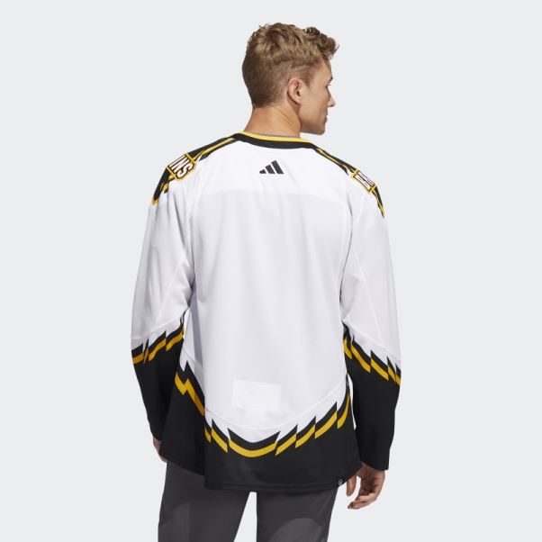 Bruins Authentique Reverse Retro Wordmark Maillot Blanc Adidas