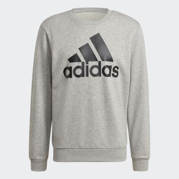 Adidas Sweat à Gros Logo Essentials Gris Moyen